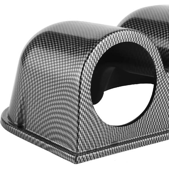Gauge Mount Holder 52mm 2-Hole Gauge Pod Carbon Fiber Car Meter Stand for Tachometer Voltage Temperature Meters