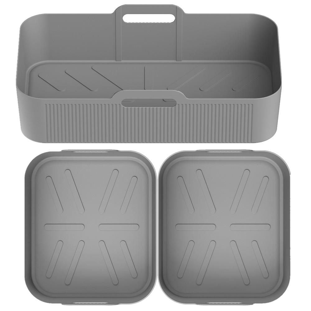 3pcs Air Fryers Oven Baking Liners Heat Tray Silicone Basket Silicone Mold Pizza Mat Replacement Grill Pan Kitchen Accessories