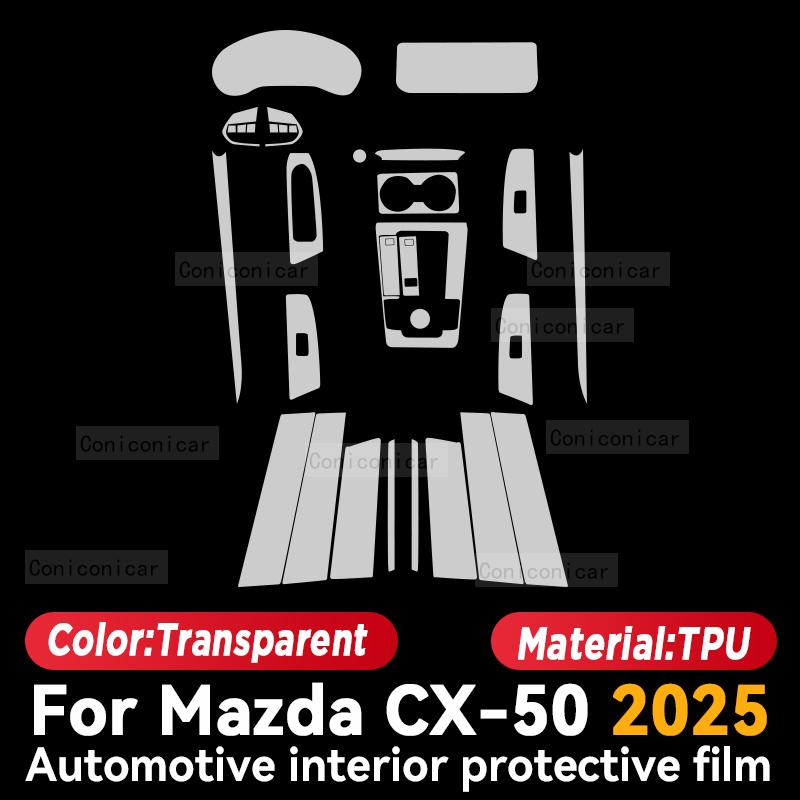 Für MAZDA CX-50 2025 Auto Innenraum Mittelkonsole Instrumentenbrett Schutzfolie Kratzfester Aufkleber Zubehör