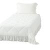 Franc Franc Fluffy Ruffle Quilt, Single, White