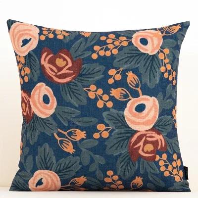 Colorful Flowers Throw Pillow Cover For Office Home Decor Sofa Car Cushion Cover Floral Print Pillow Case Square Cushion Case