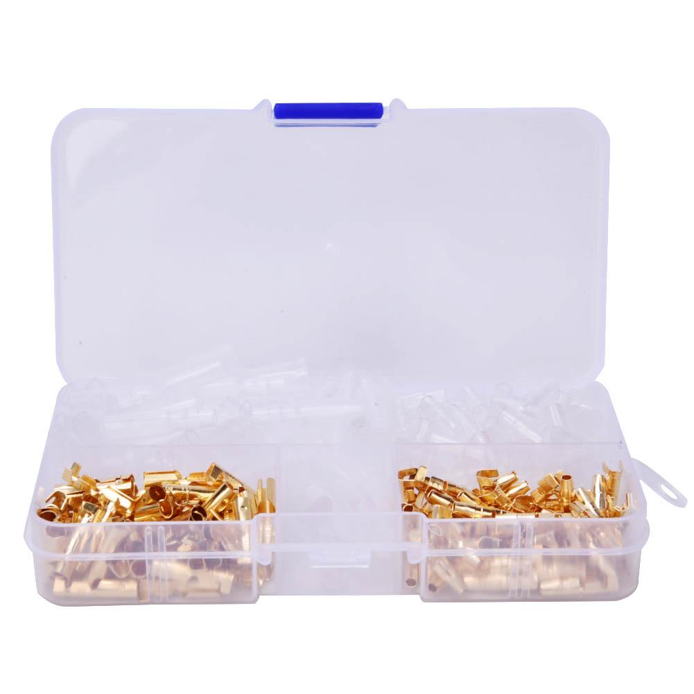240 Pcs Bullet Connector Male Female 3.5 Golden Cable Terminal Connector