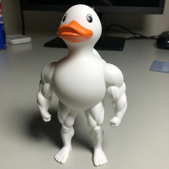 Muscle Duck Figurine The Gym Bro of The Duck World 3D Printed Muscular Duck Statue Gift for Fitness Lovers Protein Powder Hoarders