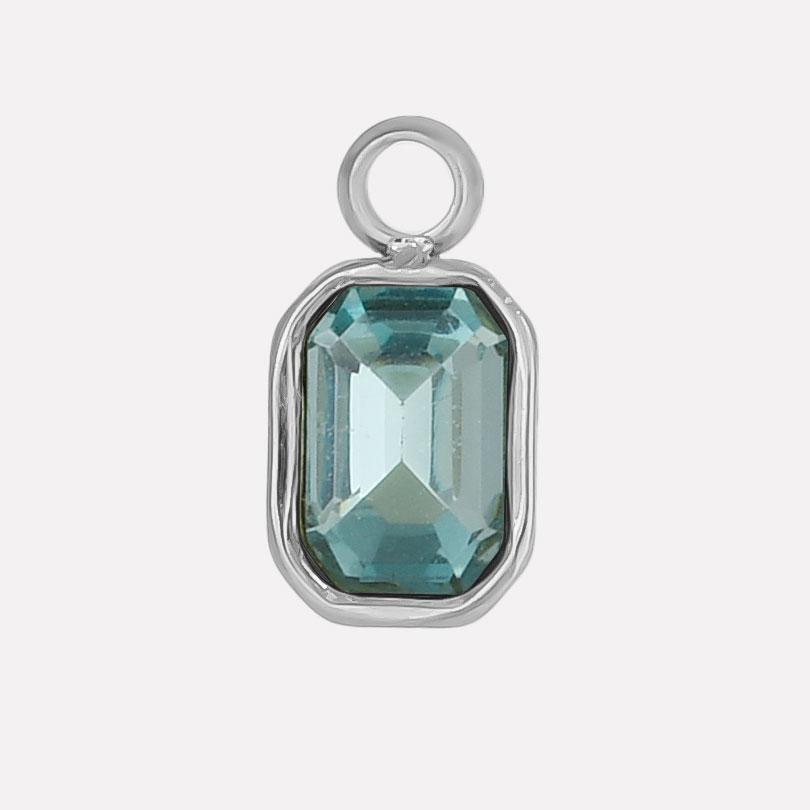 6pcs Different Color Stainless Steel Rectangle Charms For Jewelry Making Supplies Luxury Glass Stone Pendant Charm DIY Earrings