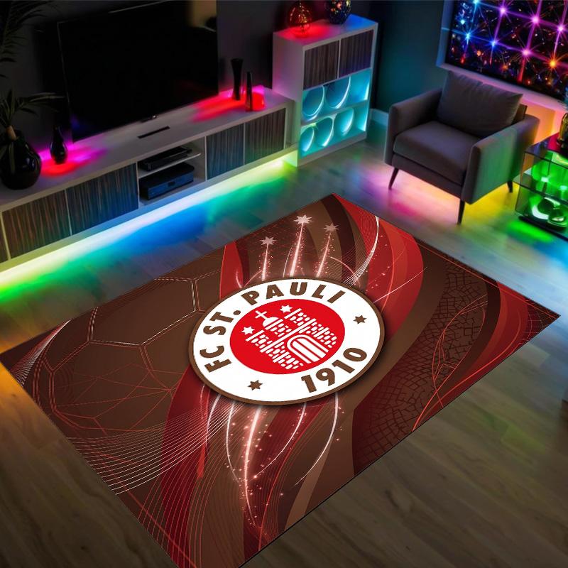 Fulham Football Design Crystal Velvet Carpet Cozy Non?Slip Printed Rug For Bedroom Living Room Entrance