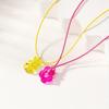 A Set of Woven Acrylic Sets, Flower Bear Necklace Sets, Simple and Cute.