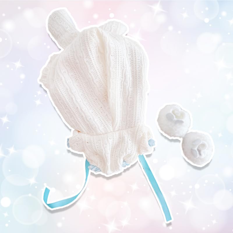 Plush Clothes, Bunny Ears Costume and Bunny Ears Shoes Set for Stuffed Animals, for 10-15cm, Favorite Goods, Light Blue, Blue [used]