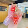 Cartoon Jewelry Dolls Keychain With Sturdy Resin Oil Pendant and Liquid Glitters Bottle for Fashionable Women Ladies