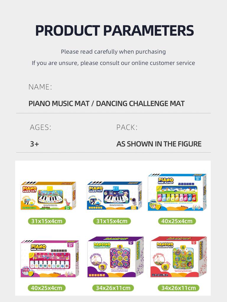 Okul Öncesi Bebek Müzik Dans Battaniyesi Oyuncak Erken Eğitim Hediyesi Çocuk Piyano Klavye Pedi Oyuncak