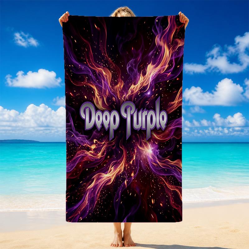 Deep Purple Print Microfiber Beach Towel Sand?Resistant Lightweight Towel For Swimming Outdoor Travel Use