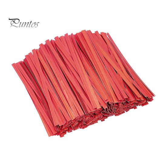 

1000 шт. крафт-бумага стяжек-перевязок многоразового использования с проволочным сердечником гибкие кабельные стяжки для упаковки хлеба торта конфет праздничные сувениры красный