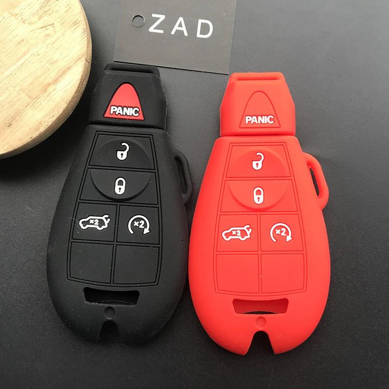 ZAD Silicone Car Key Cover Case for Jeep Grand Cherokee Compass Patriot for Fiat Chrysler   300 for Dodge JCUV Ddart Car Styling