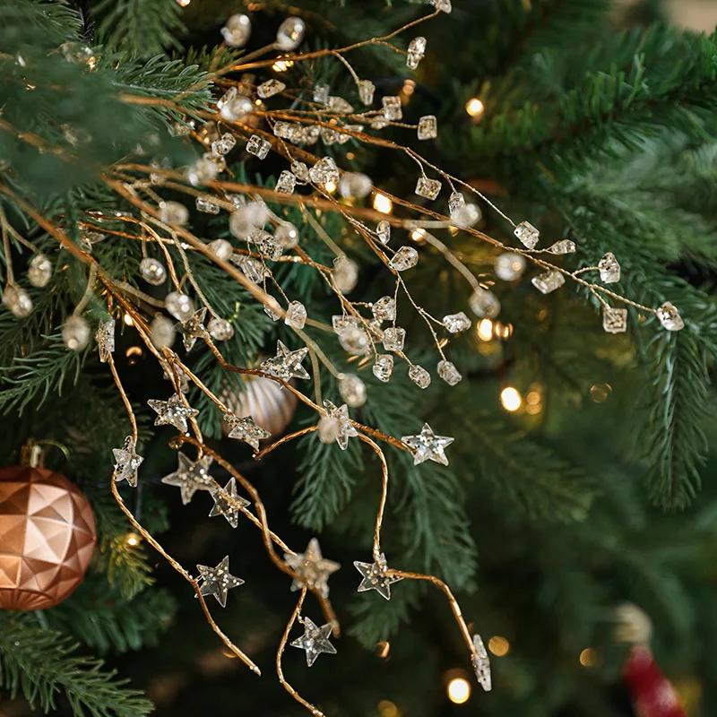Weihnachtsdekorationen Kristallknospen Zweige Für Weihnachten DIY Kristallblume Weihnachten Acrylperlen Picks Hochzeitsfeier Dekoration