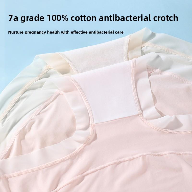 Plus Size Women Spring and Summer Cotton 7a Antibacterial High Waist Pregnancy Special Briefs