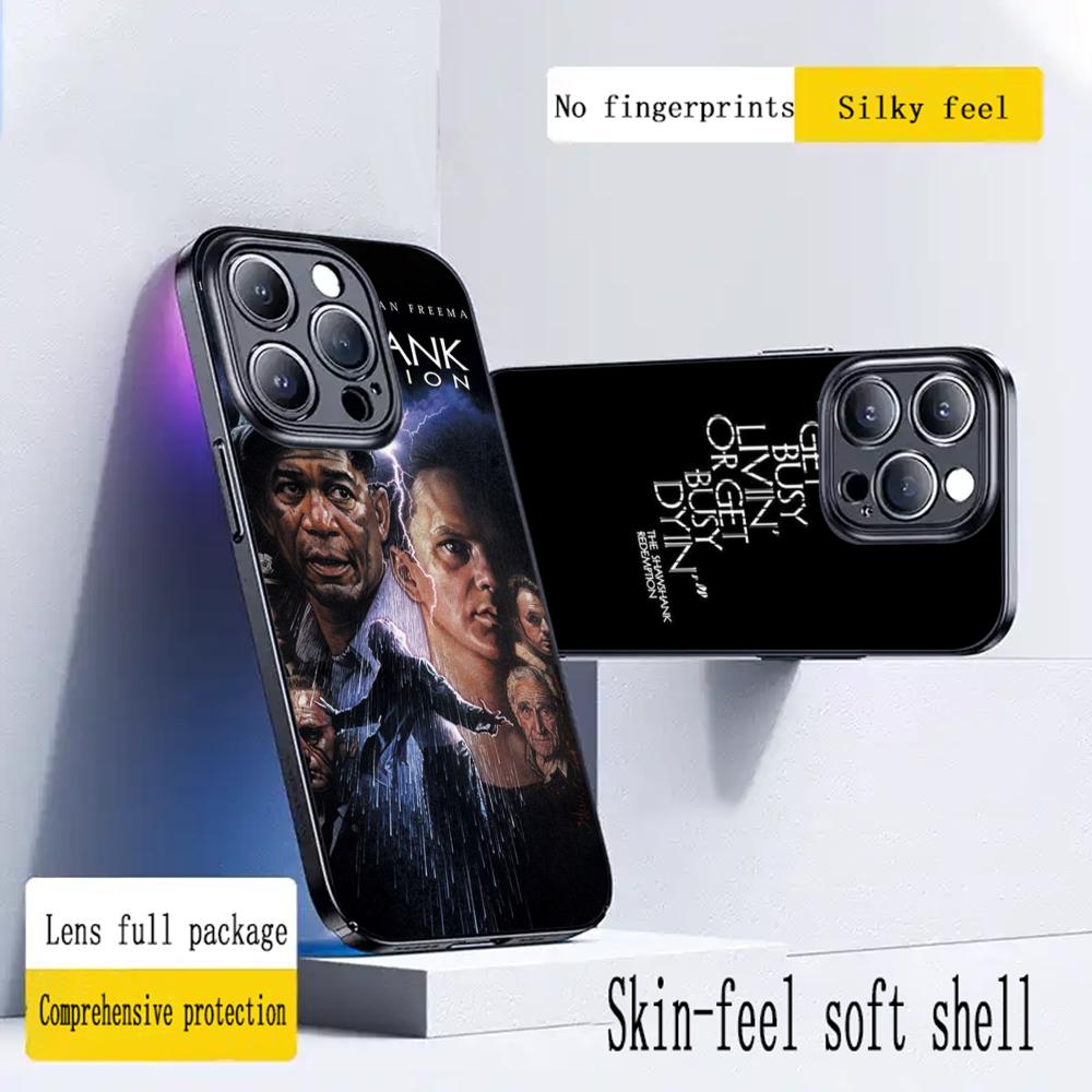 Classic ins Shawshank hot Phone Case For iPhone 16 15 14 13 12 11 X XR XS 8 Plus Mini Pro Max Soft black Shockproof Cover