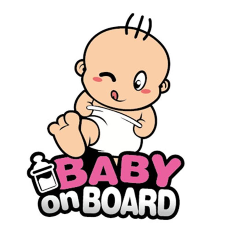 Winking Baby on Board Car Sticker Cute Cartoon Design Waterproof PVC Decal Vehicle Safety Warning Sign for Car Window