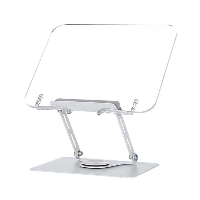 Ergonomic Acrylic Book Stand Height Adjustable and Angle for Reading Study and Cooking Foldable Portable Design