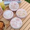 Round Candy Storage Box Cartoon Pattern Tinplate Gift Packaging Box 3D Relief Large Capacity Biscuit Packaging Iron Can