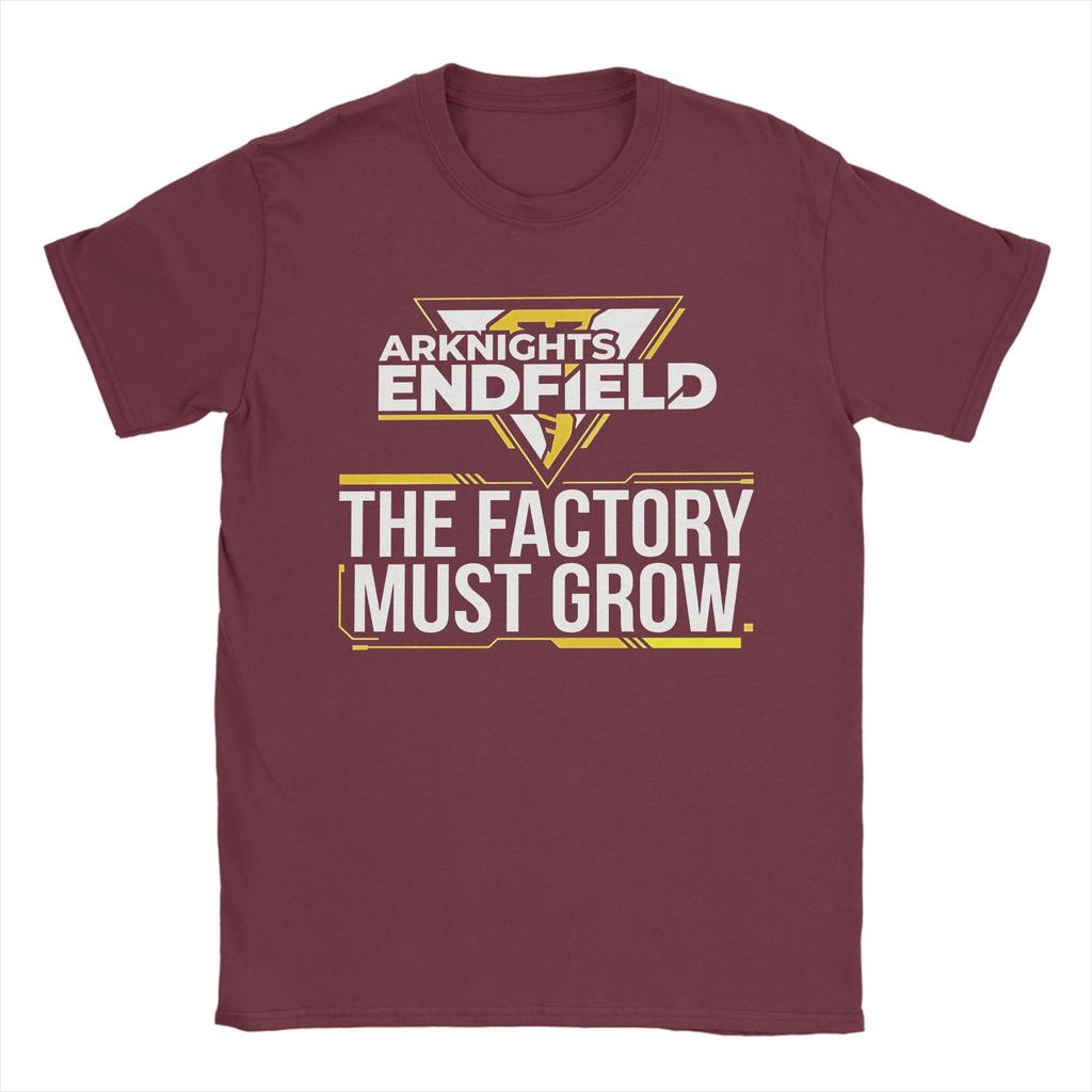 Funny Arknights Endfield Factory Must Grow Meme Automation Factory Expansion Grind TShirts Unisex 100 Cotton T Shirt Clothing