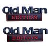 Premium-4Pcsold Man Edition Car Emblem 3D Metal Sticker Badges Old Man Addition Car Emblem Waterproof Rustproof Adhesive C