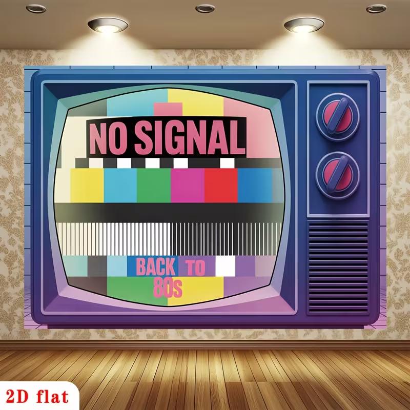 

2D Back to 80s Винтажный Телевизор Нет Сигнала Тестовый Шаблон Фотозона Фон 47.2x31.5inch/120*80cm