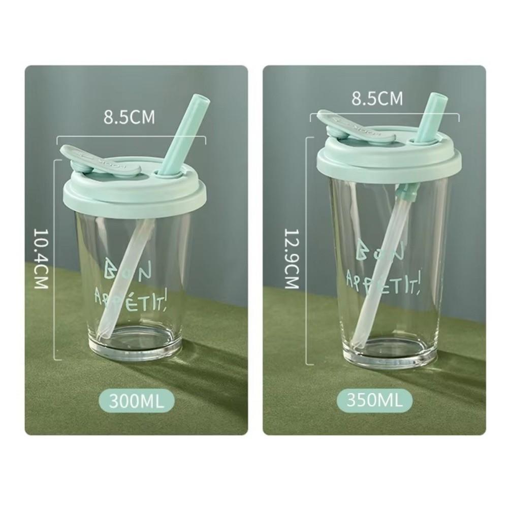 Large Water Milk Bottle Cup with Straw Coffee Cup Portable Glass Water Cup  For Sports Camping