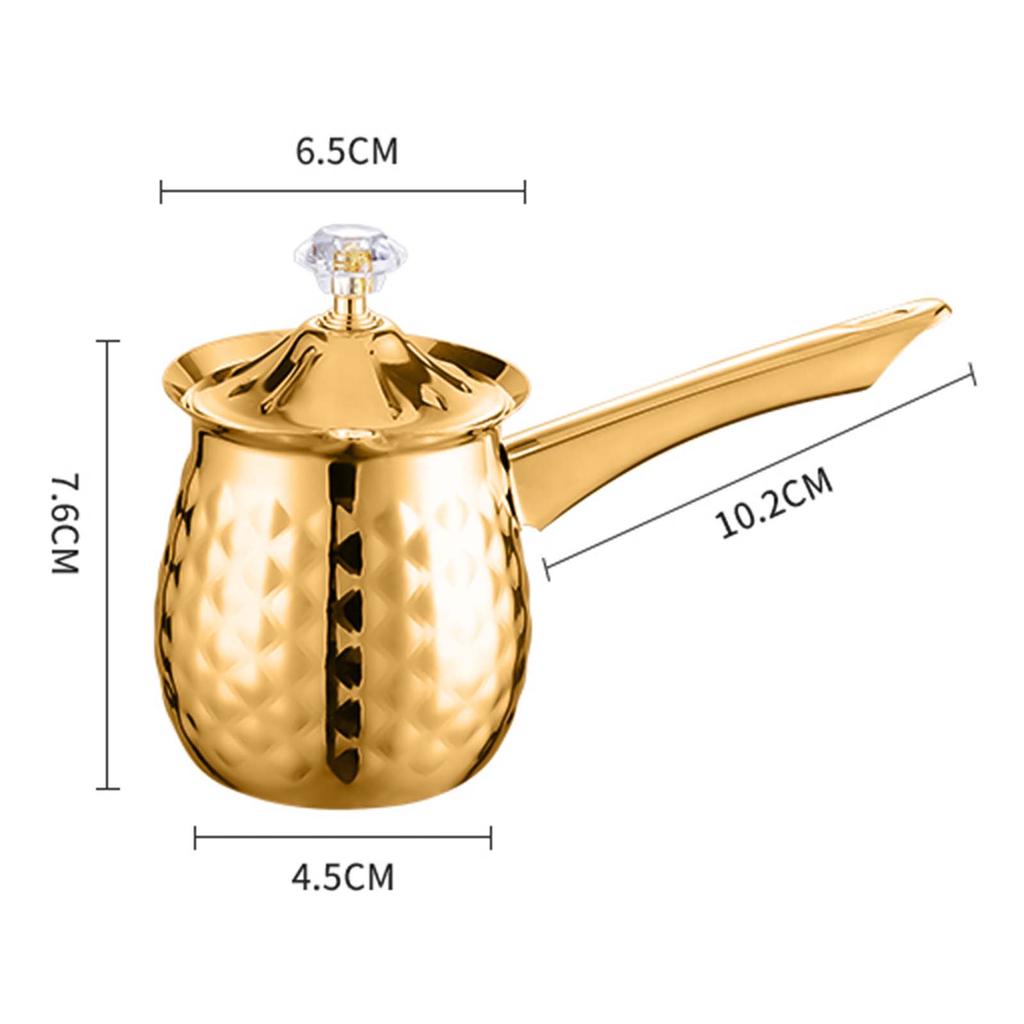 Turkish Coffee Pot with Long Handle Milk Frothing Pitcher Small Pot Greek Pot Coffee Moka Pot Butter Pot for Kitchen Men Gifts