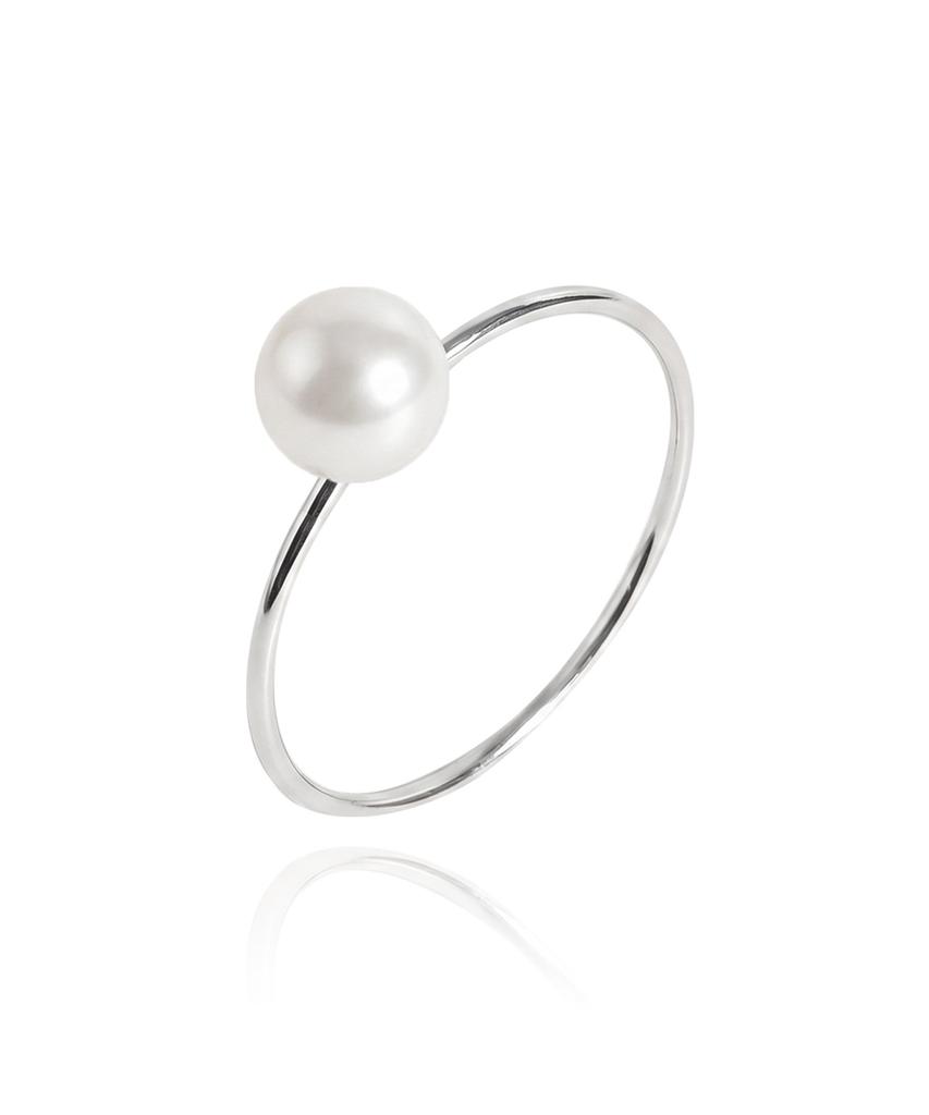 Helene Jewelry 925 Silver Freshwater 6Mm Pearl Miss Ring Silver Thread Ring (Type D)