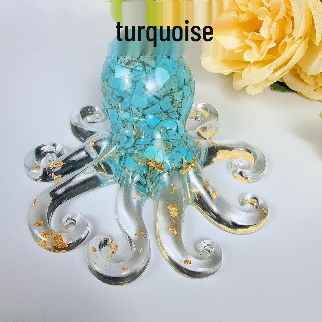 

Натуральный кристалл Осьминог Камень Смола Ручная работа для декора дома или офиса