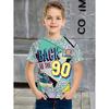 Ropa para Niños Camiseta Graffiti Calle Impresión 3D Hip Hop Tops Verano Fresco Camiseta Casual Vintage Años 80 90 Manga Corta Top