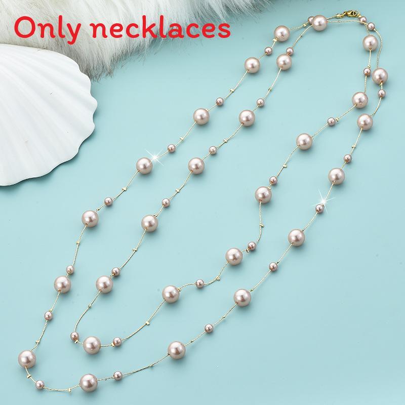 Long Pearl Fashion Necklace For Women With Wave Design For Winter Fashion Accessories