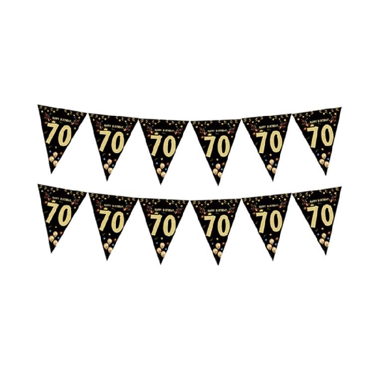 Geburtstagsparty Wimpelkette Hängende Dekoration Schwarz Gold Wimpelkette Geburtstagsfeier Zubehör für Festival Anlass Fotografie