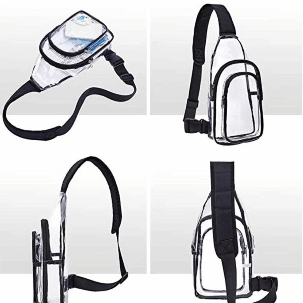 Lightweight Transparent Crossbody Bag Large Capacity PVC Shoulder Bag Clear Chest Bag Sports
