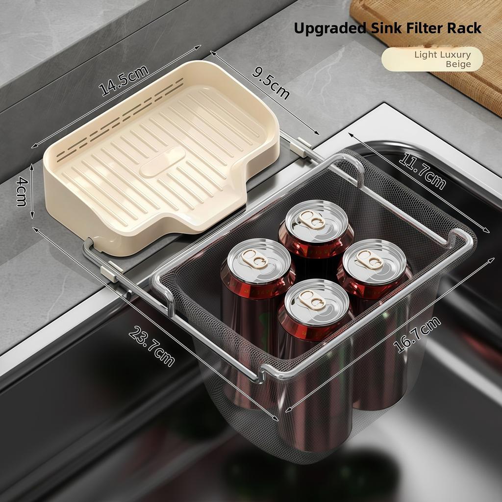 Multifunkční odtokový koš Filtr do kuchyňského dřezu Odvodňovací koš na houbičky Polička na odpadkový filtr Sítko Stojan na sítko do kuchyňského dřezu