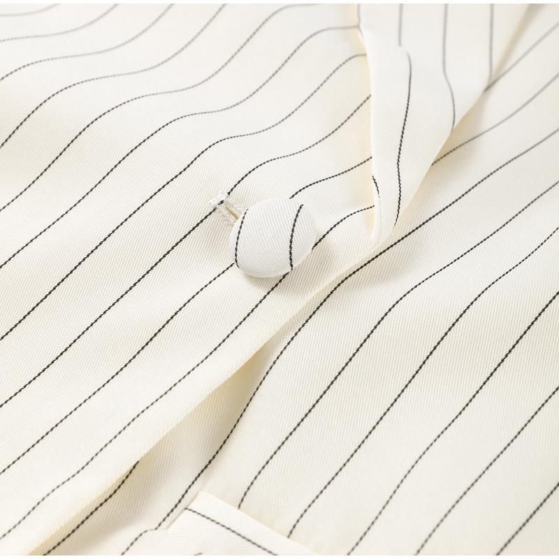 Fashion Women's Stripe Vest Trouser Suits Sleeveless Turn-Down Collar Lady Set 2025 Spring Summer Casual 2 Pieces Set Women