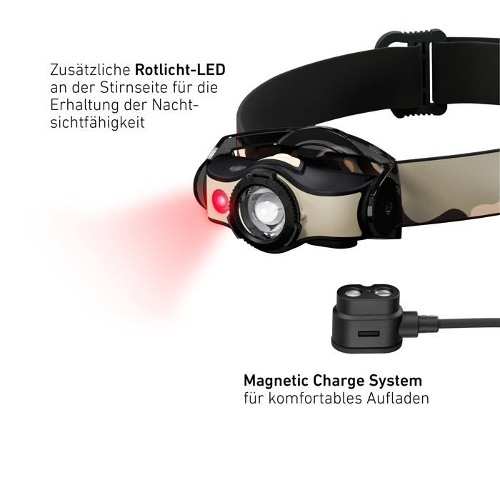 Lampe frontale - ledlenser - mh4 - 400 lumens - rechargeable usb - étanche ip54