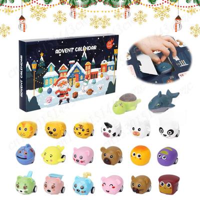 2025 Xmas Countdown Calendar with Pull Back Car Toys Advent Calendar 24 Different Race Cars Calendar Box Christmas Gift For Kids