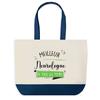 Shopping Bag - PLANETEE - Best Neurologist of All Time - Blue Background - Cotton 40x45 Cm - No Closure