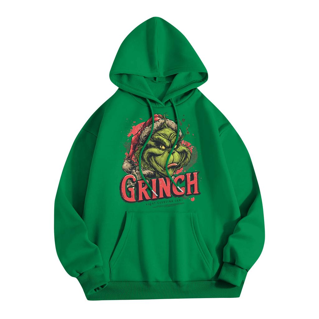 Women's Fashion Christmas Printed Casual Hooded Sweatshirt With Pockets