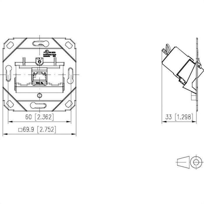 Prise réseau encastré insert cat 6a 1 port metz connect 130b11d11200-e