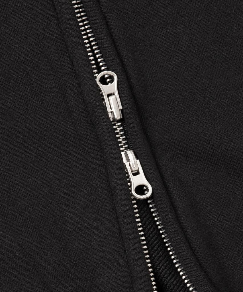 Moo Graphic Balloon Over Zip-Up Hoodie - Black