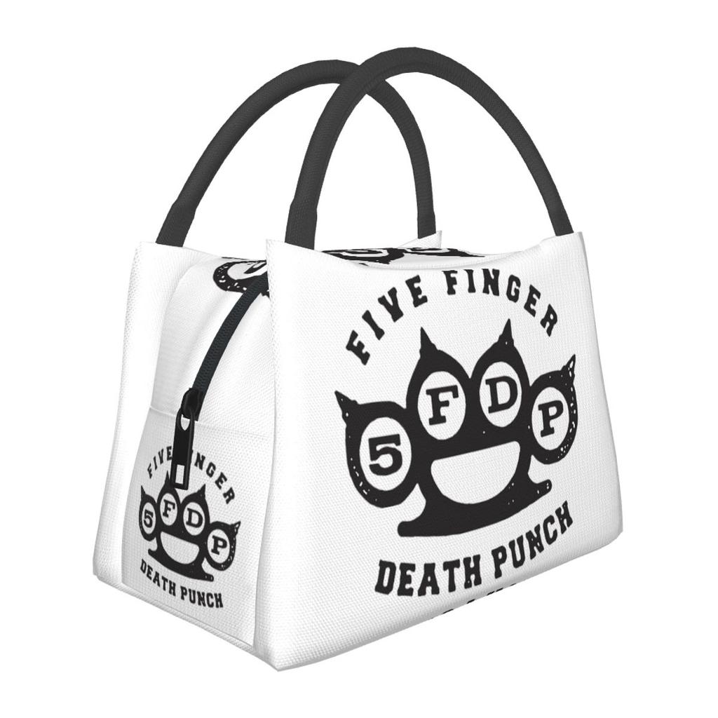 Five Finger Death Punch Insulated Lunch Bag for Women Bento Storage Food Boxes Portable Container Cooler Thermal Lunch Box Tote