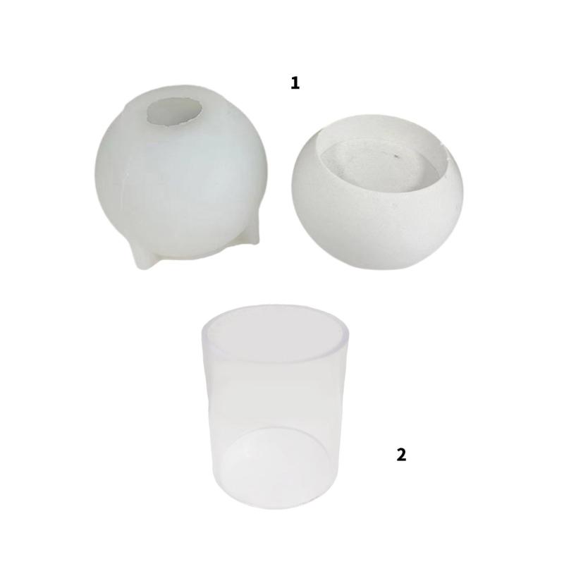 Artistic Home Decoration Candle Holders Mold Elegant Craft Silicone Molds for Epoxy Resin Sphere Shape Candle Holders