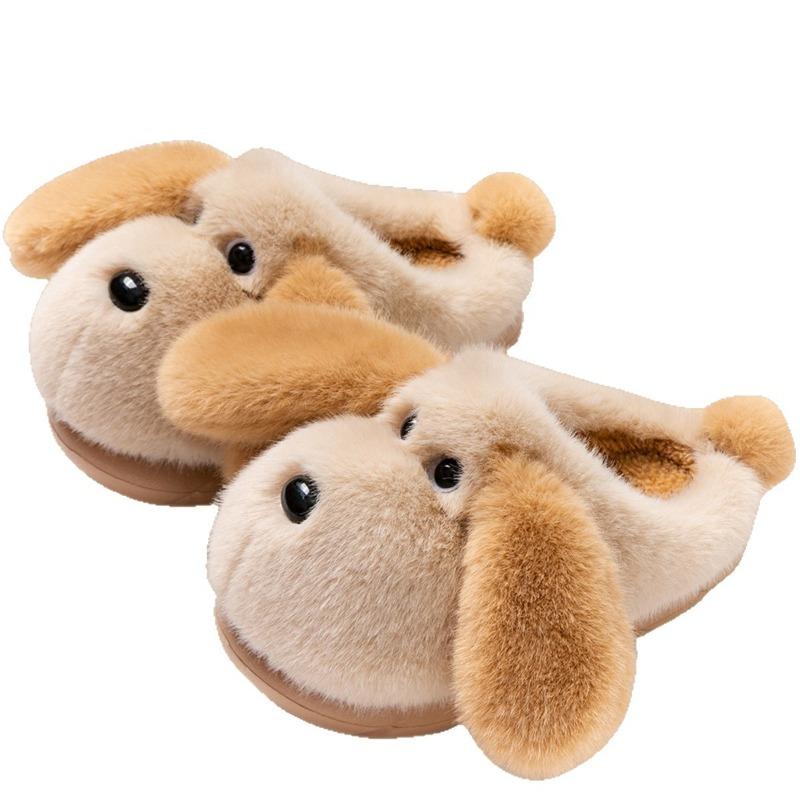 Cute puppy cotton slippers women's new indoor home home non-slip warm cotton towed slippers women's winter