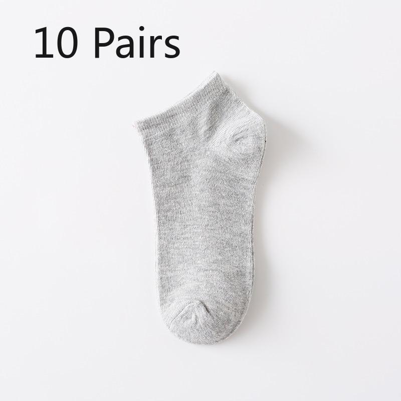 10 Pairs of Men's Boat Socks, Nude Socks, Solid-color Couple Short Socks, Retro Solid-color Cotton Sports Socks, Casual and Versatile
