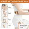 Wooden Back Massager with Rollers Multi-Functional Portable Manual Massage Strap Muscle Recovery Massage Tool
