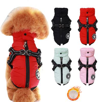 Pet Dog Coat with Harness, Winter Dog Coats, Fleece Dog Jacket, Waterproof Puppy Costume, Cold Weather Thick Dog Clothes, for Small Medium Dogs