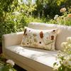Washable Living Room Cushion Covers Floral Embroidered Cover, Decorative Throw Pillow Square Shams Farmhouse Cover for Sofa Couch Elegant Summer