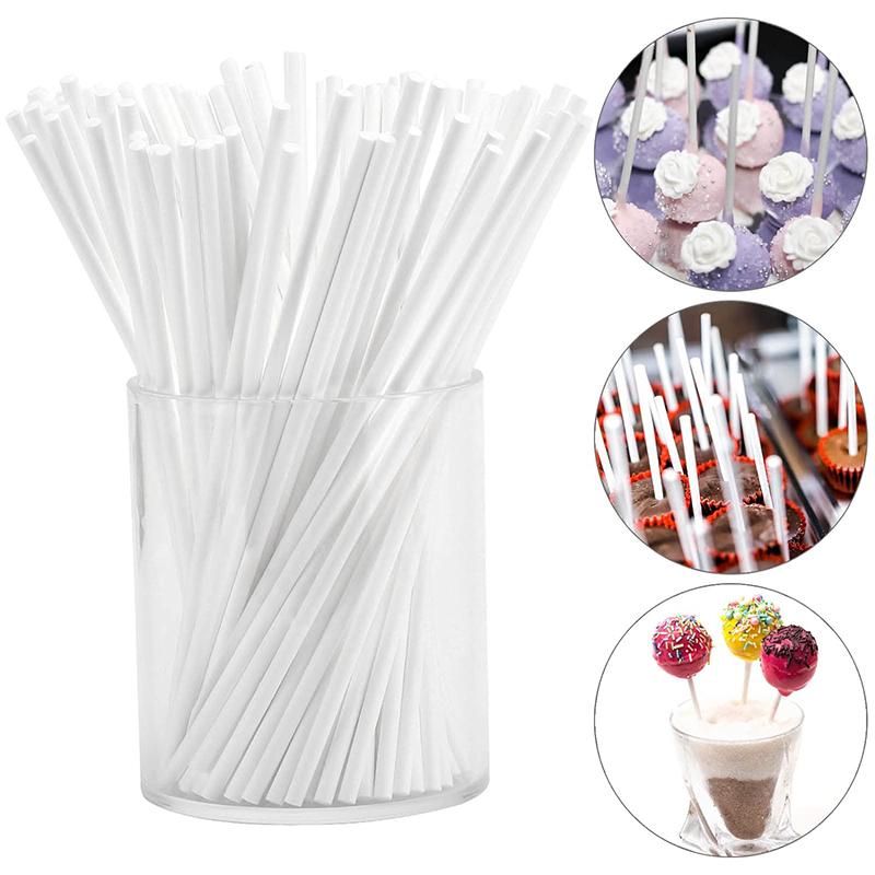 Lollipop Paper Stick Solid Color Multiple Lengths Disposable Kitchen Baking Tools Household DIY Candy Chocolate Making TMZ
