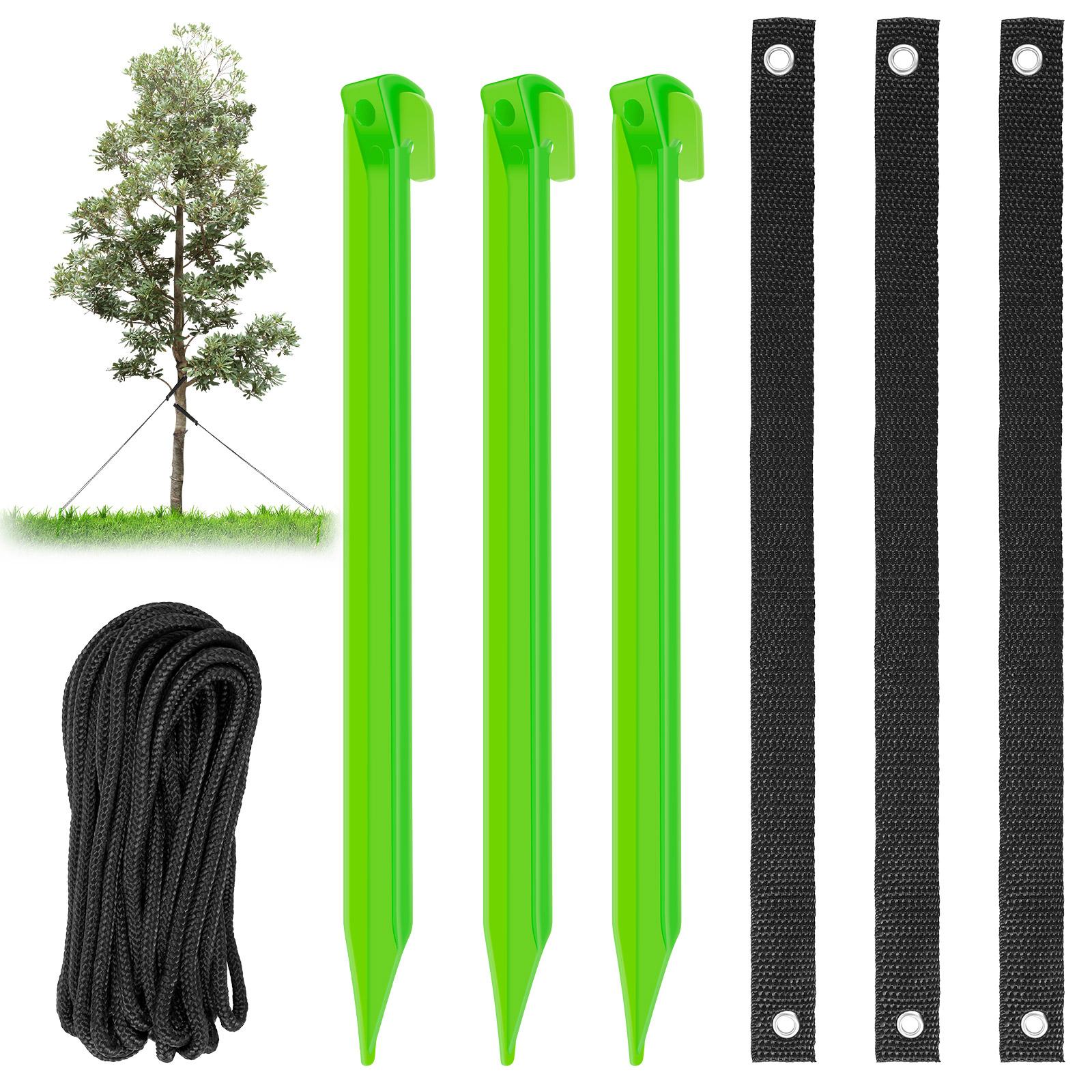 

3Pcs 12In Tree Stake Kit Support for Leaning Tree Young Tree Staking Anchor Kit Support Reusable Tree Stake for Garden Plant Fix